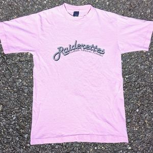 Vintage 1980s Pink Raiderettes Single Stitch T Shirt Raiders NFL Retro S